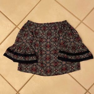 Solitaire cotton, navy, on/off shoulder top, size S.